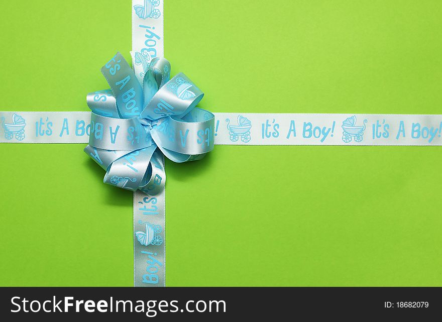 Tied gift light blue ribbon