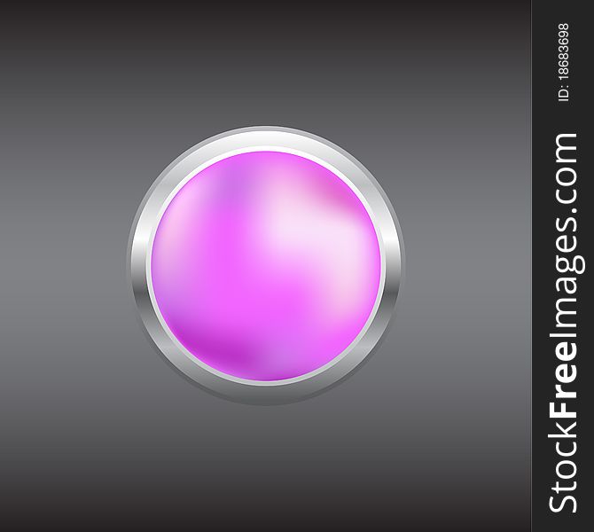 Purple button, made by mesh, vector illustration