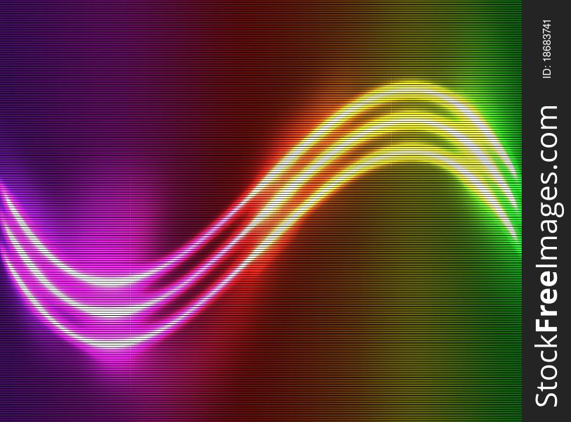 Background With Neon Wave