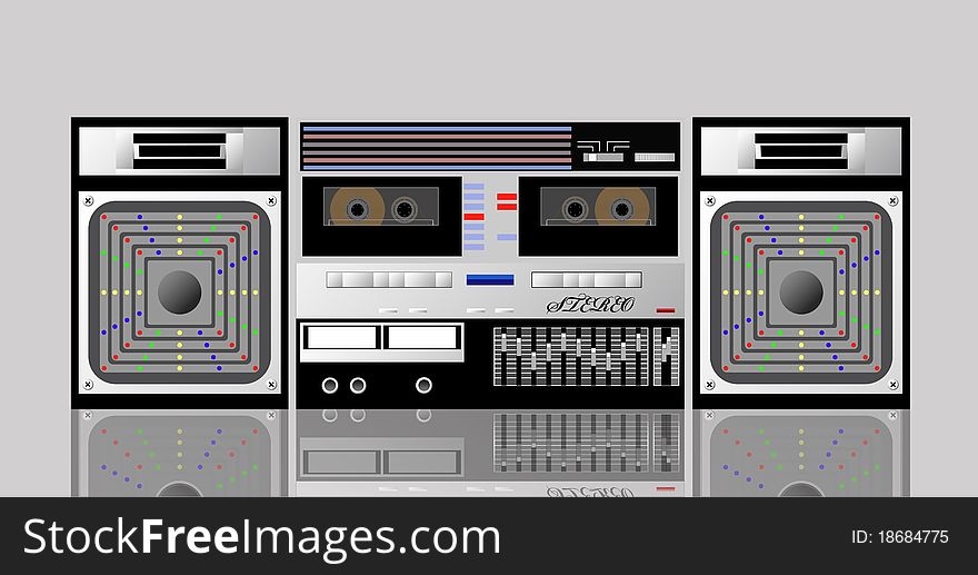 Old cassette player is shown in the picture. Old cassette player is shown in the picture.