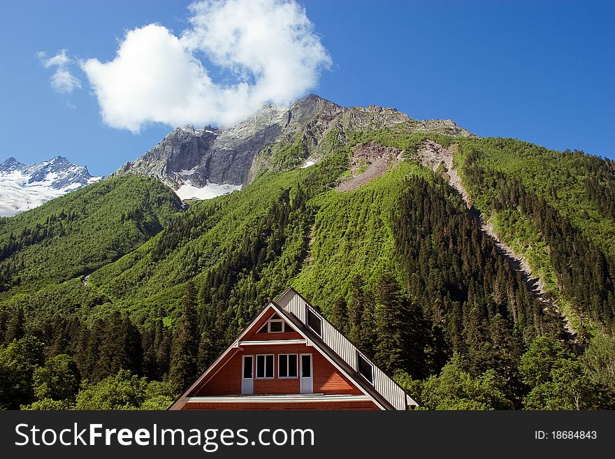 Image of Caucasus Mountains, summer. Image of Caucasus Mountains, summer