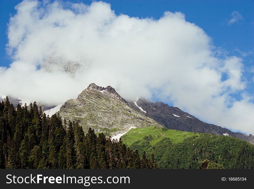 Image of Caucasus Mountains, summer. Image of Caucasus Mountains, summer