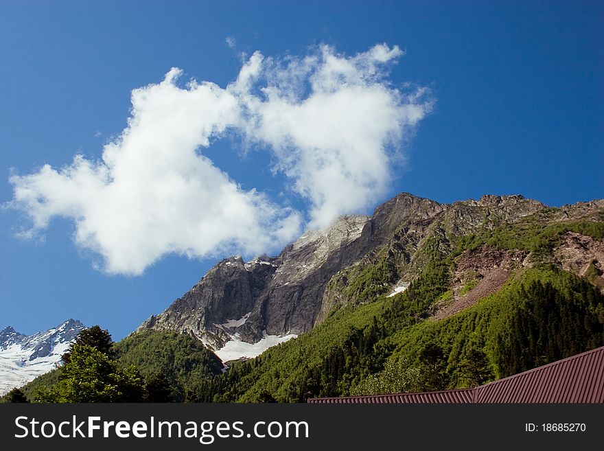 Image of Caucasus Mountains, summer. Image of Caucasus Mountains, summer