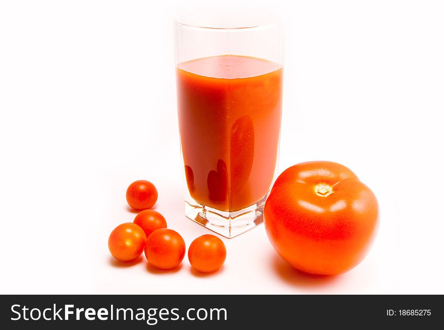 Close-up of a glass of tomato juice