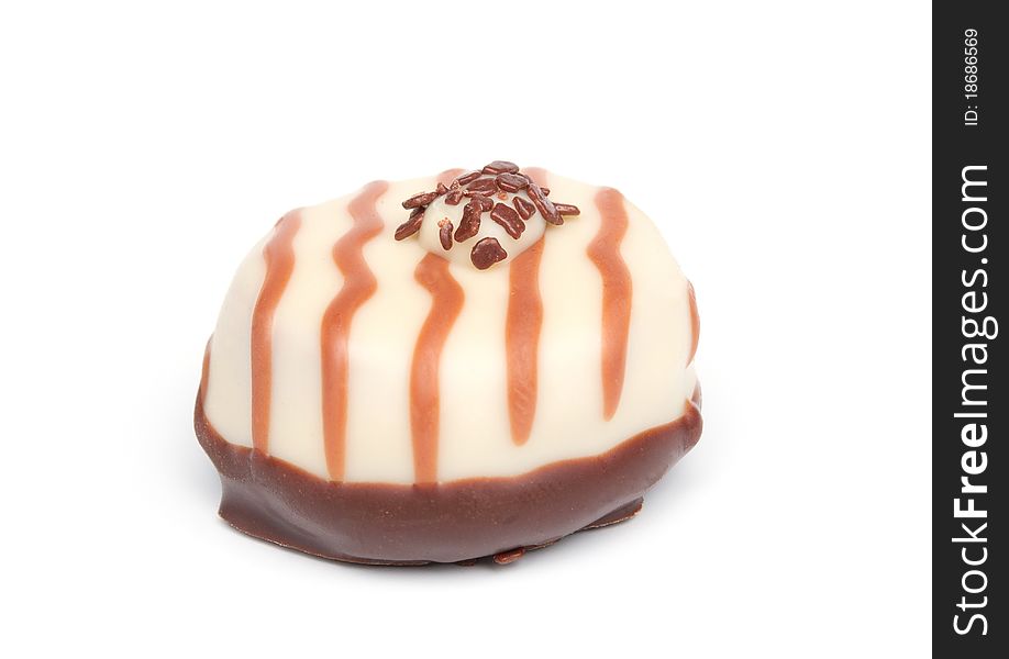 Sweet luxury chocolate candy, isolated on white background