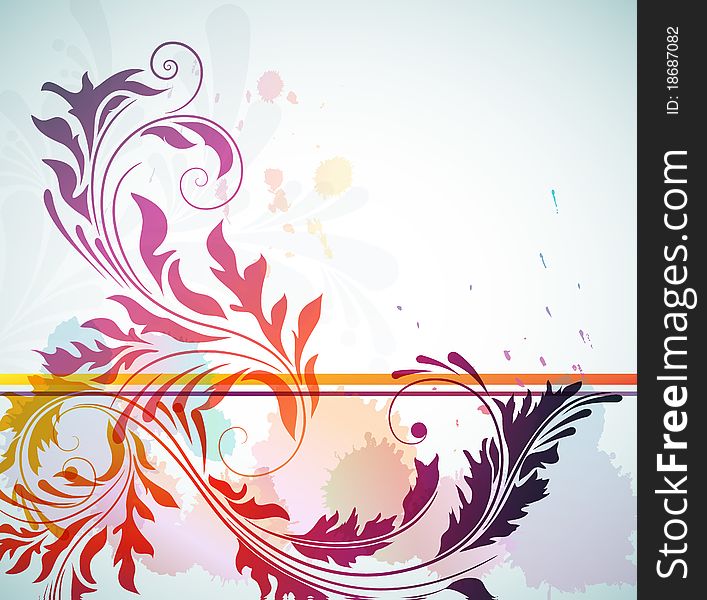 Colorful floral background for your design