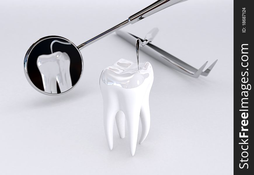 Dentist cutlery set in scene