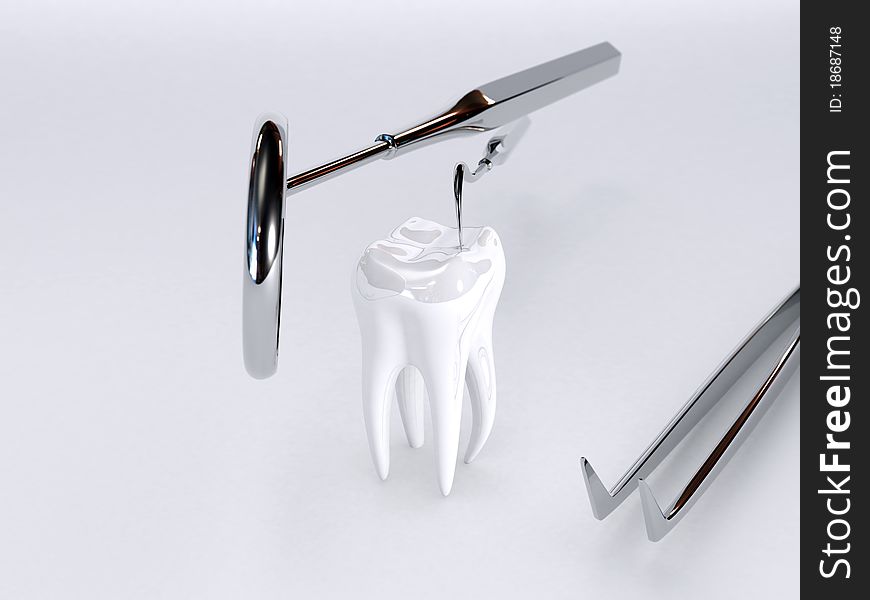 Dentist cutlery set in scene