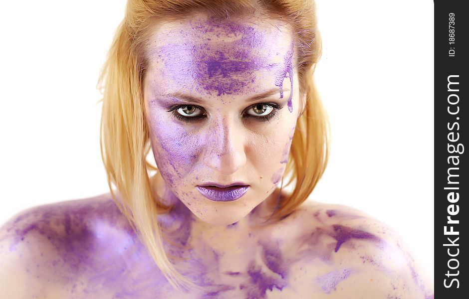 Portrait With Purple Ink