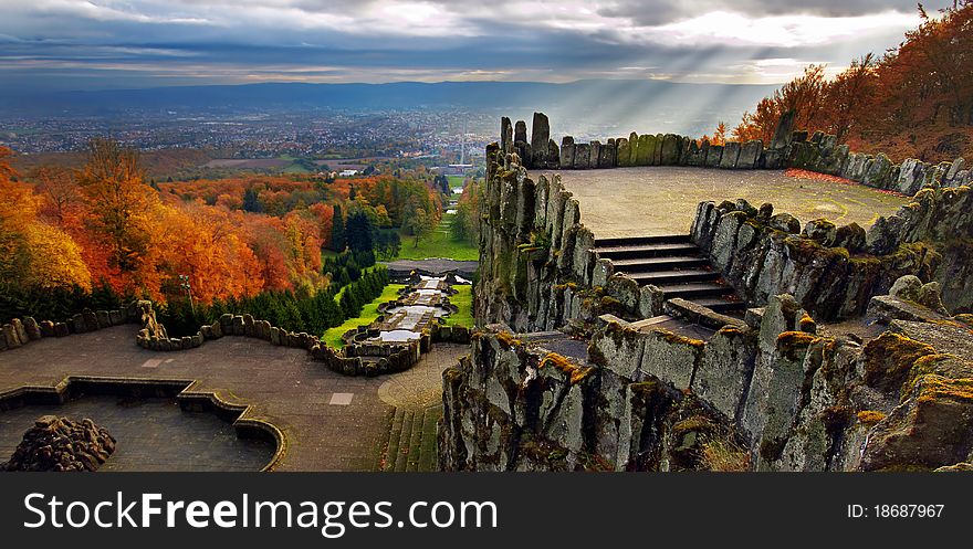 Magnificent View From Hercules Monument, Wilhelmsh