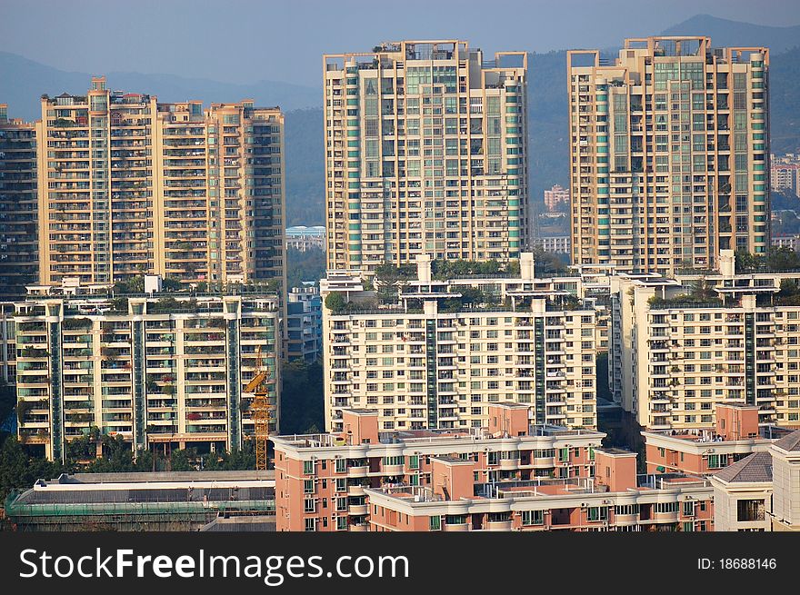 High density residential buildings in Chinese city