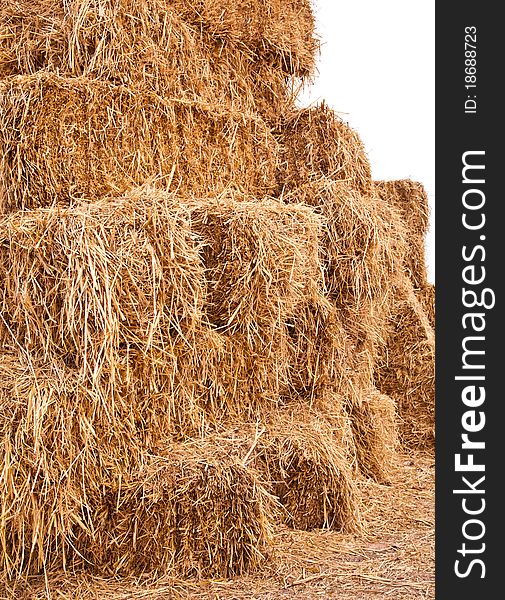 Pile of straw by product from rice field after collecting season. Pile of straw by product from rice field after collecting season.