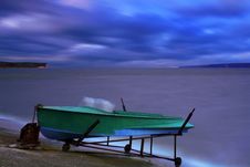 Boat On The Bank Of A Lake Royalty Free Stock Photography Boat On The Bank Of A Lake Royalty Free Stock Photography