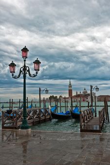 Grand Canal In Venice On A Cloudy Day. Royalty Free Stock Photo