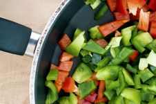 Ripe Paprika On Frying Pan Stock Photos Ripe Paprika On Frying Pan Stock Photos
