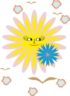 The Sun, Birds And Clouds Royalty Free Stock Photos The Sun, Birds And Clouds Royalty Free Stock Photos