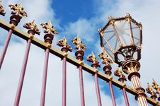 Castle Decorative Grille Fence With Lantern Stock Images Castle Decorative Grille Fence With Lantern Stock Images