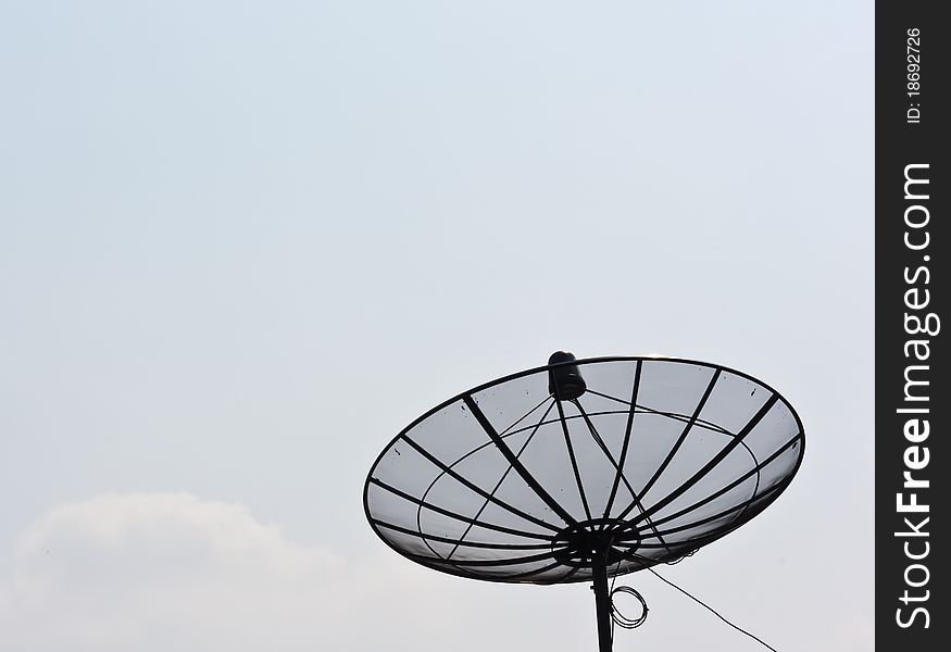 Satellite dishes facing straight up to the sky