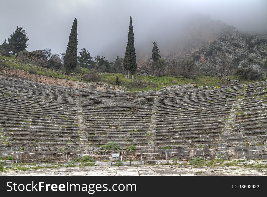 Photo of the ancient theatre at Delphi