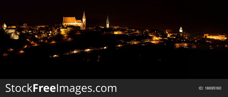 Night Znojmo (Czech Republic) with a view of St. Nicholas Church. Night Znojmo (Czech Republic) with a view of St. Nicholas Church