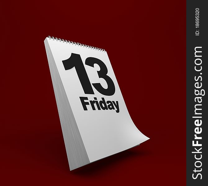 Friday the thirteenth. 3d renderer