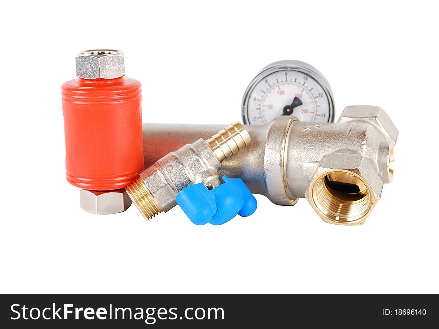 Details for gas supply on a white background