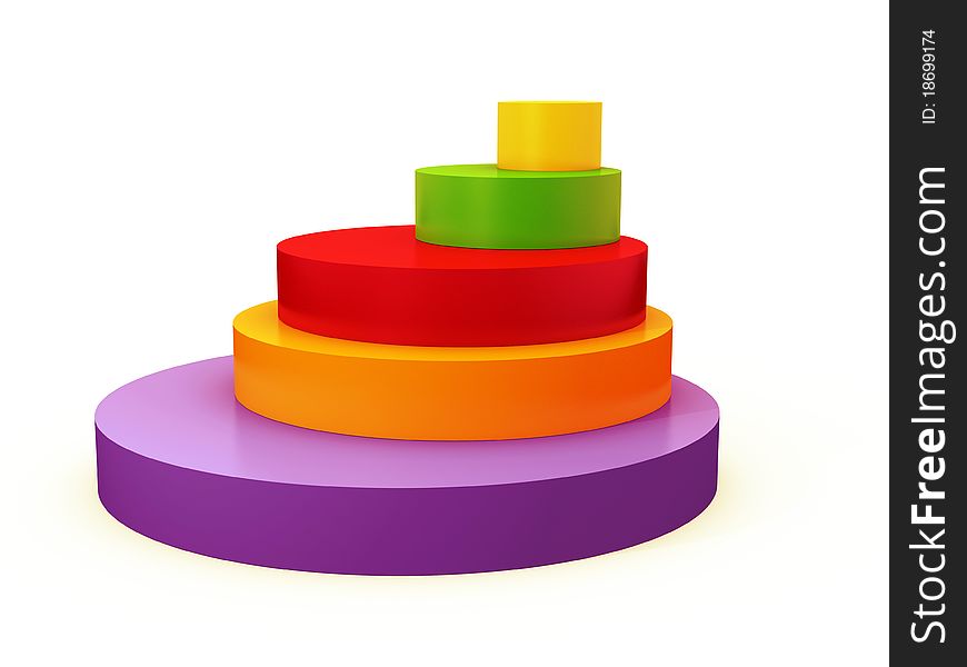 Colourful 3d pie chart isolated over white. Colourful 3d pie chart isolated over white