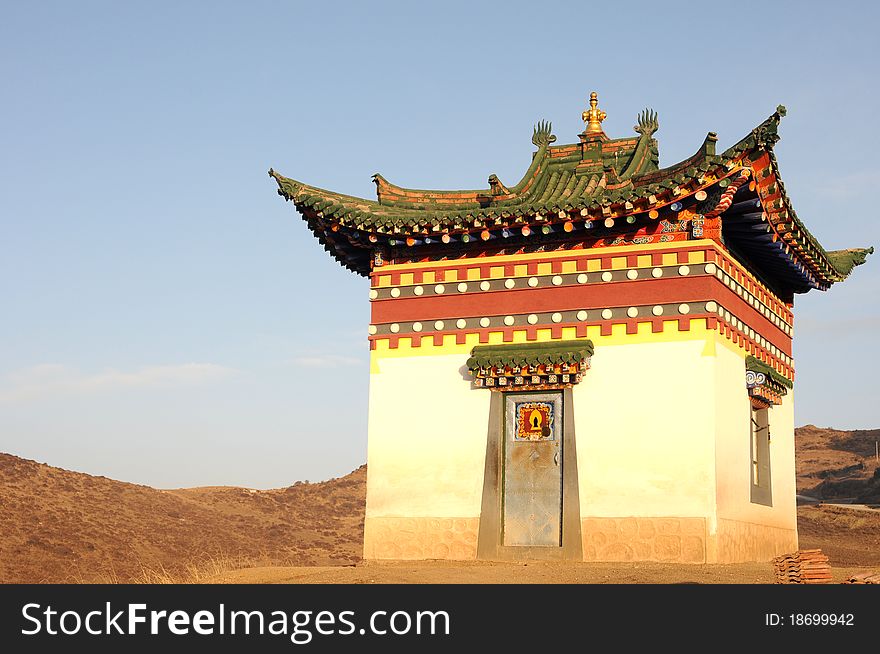 Landscape of an old small lamasery in Gansu,China. Landscape of an old small lamasery in Gansu,China