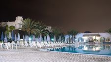 Huge Swimming Pool - Night Stock Photo