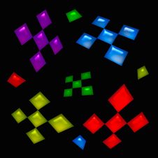 Neon Squares Art Stock Images