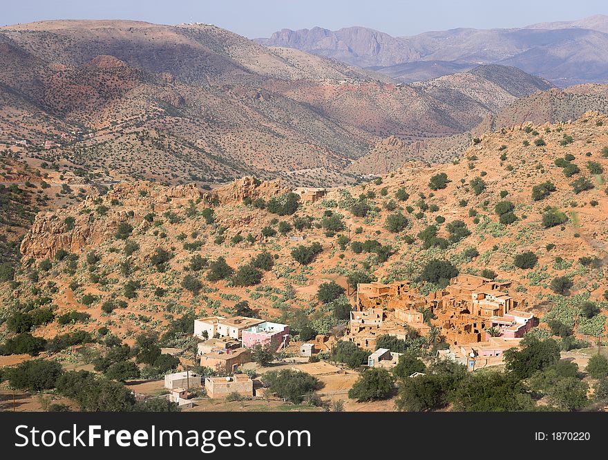 Old buildings in desert area in Morocco, Africa. Old buildings in desert area in Morocco, Africa