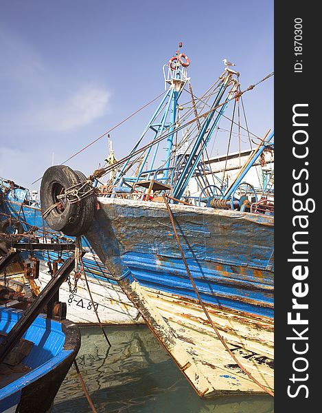 Old fishing boats in Agadir, Morocco (very sharp). Old fishing boats in Agadir, Morocco (very sharp)