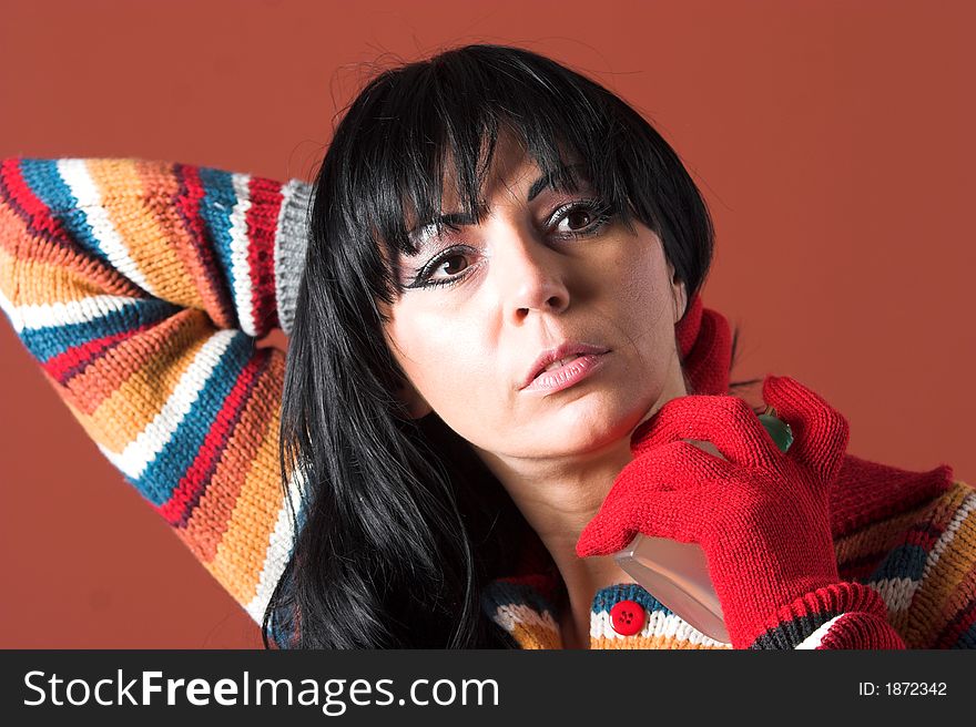 Woman spraying with parfume