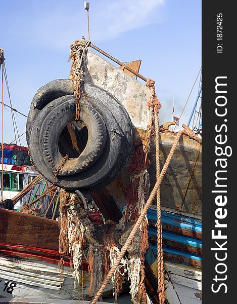 Old fishing boats in Agadir, Morocco