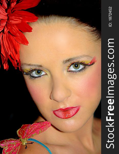 Colourful exotic make up and accessories. Colourful exotic make up and accessories