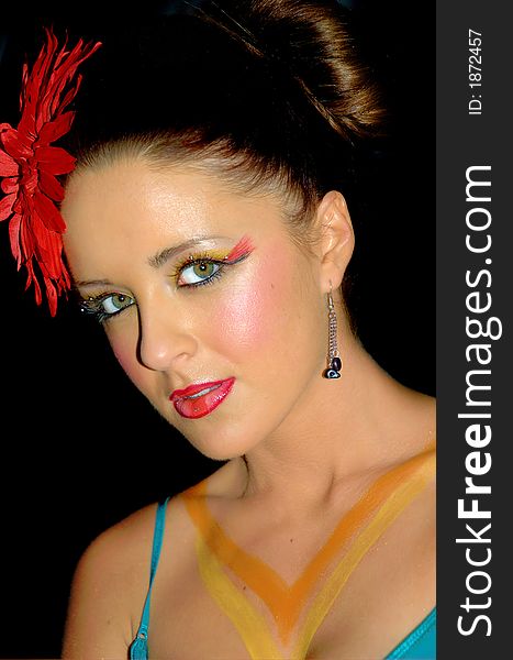 Colourful exotic make up and accessories. Colourful exotic make up and accessories