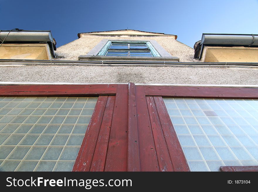 Old Facade With Blue Sky 3