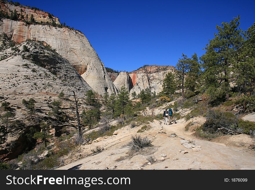 Hiking in zion national park near angels landing. Hiking in zion national park near angels landing