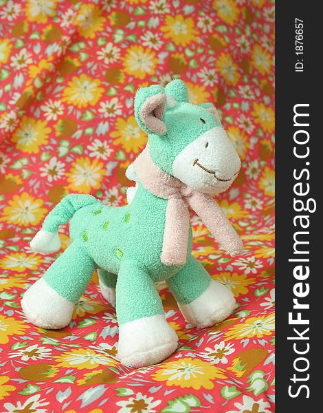 Soft toy green giraffe ore horse. Soft toy green giraffe ore horse