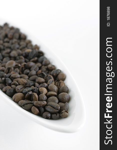 White background of coffe-beans