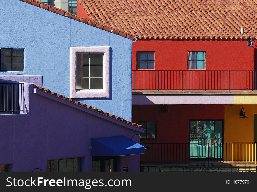 Colorful office buildings in downtown Tucson. Colorful office buildings in downtown Tucson