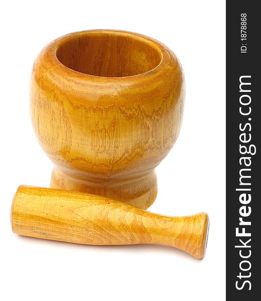 Wooden Mortar and Pestle