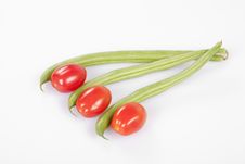 Cherry Tomatoes And French Beans Royalty Free Stock Photos Cherry Tomatoes And French Beans Royalty Free Stock Photos