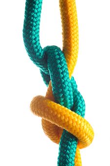 Rope With Marine Knot On White Background. Stock Photos Rope With Marine Knot On White Background. Stock Photos
