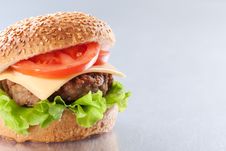Cheeseburger With Tomatoes And Lettuce Royalty Free Stock Photo Cheeseburger With Tomatoes And Lettuce Royalty Free Stock Photo