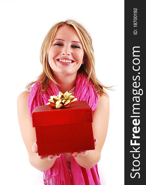 Happy Woman With A Gift