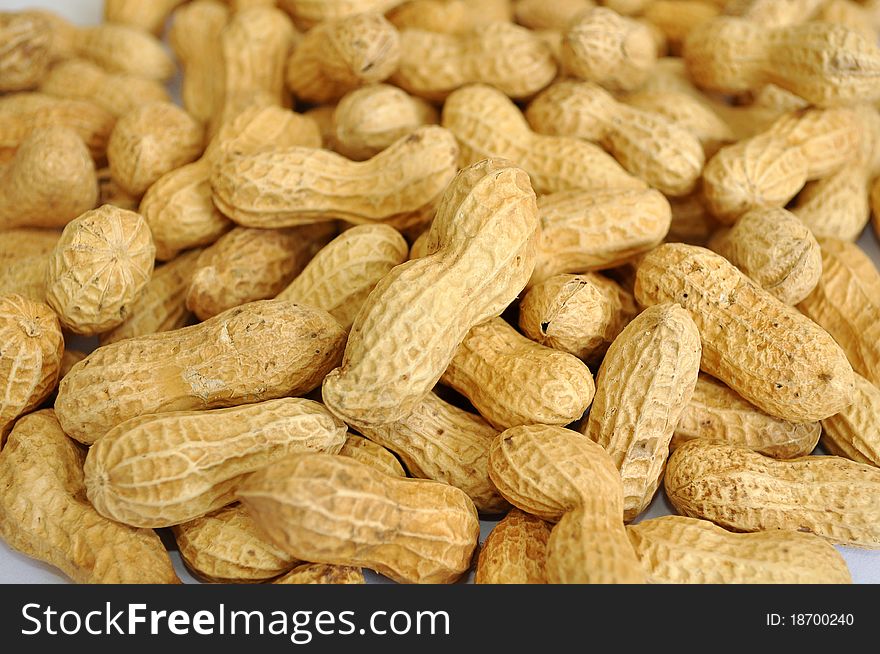 Fresh Peanuts on white background