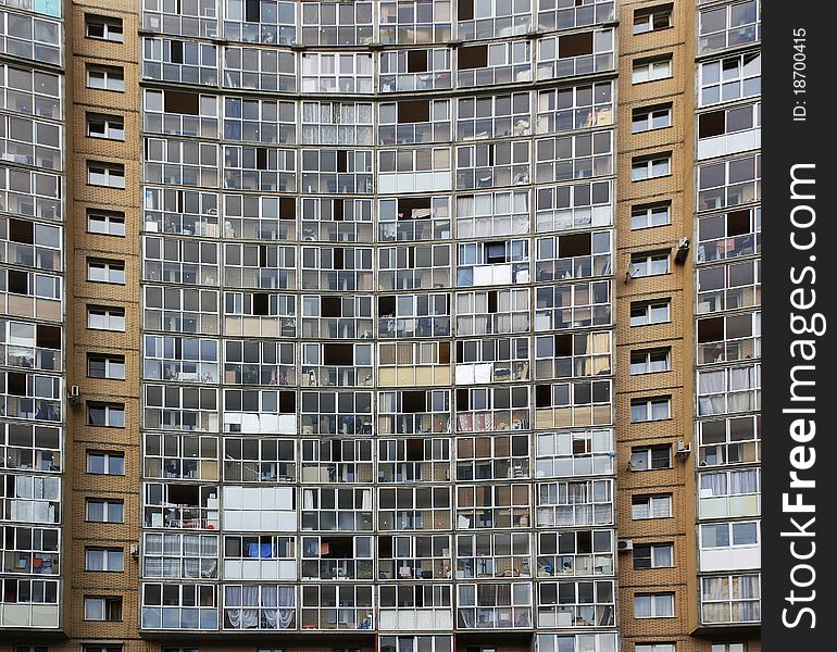Glass facade of an apartment building. Glass facade of an apartment building