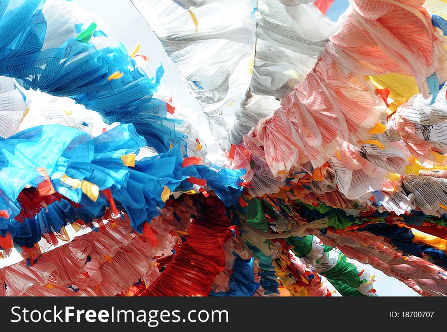 Colorful Prayer Flags In Tibet