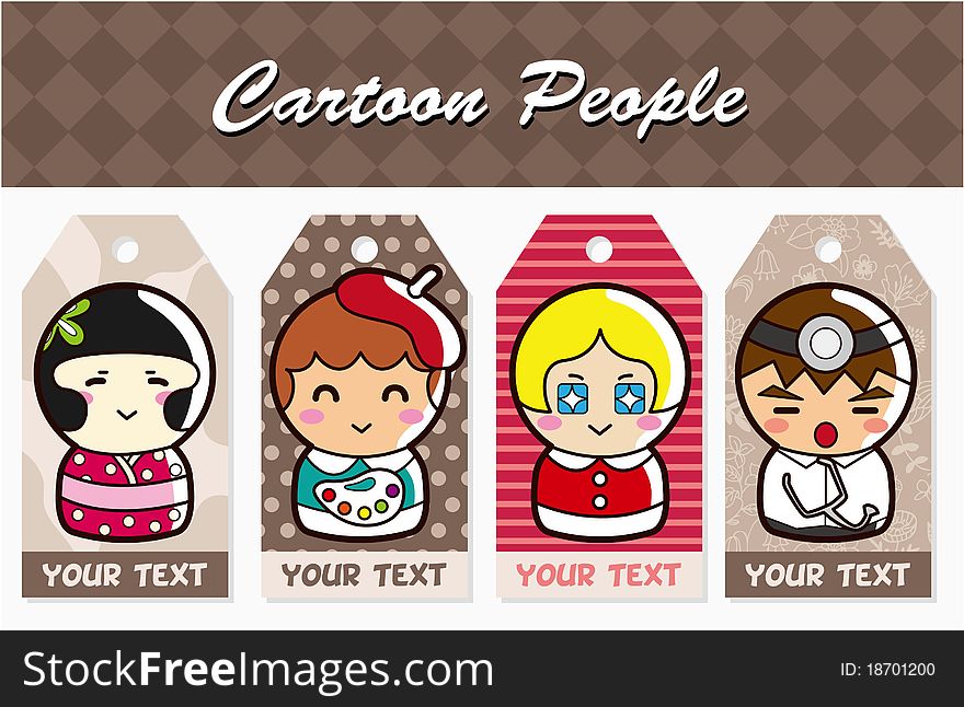 Cartoon people card